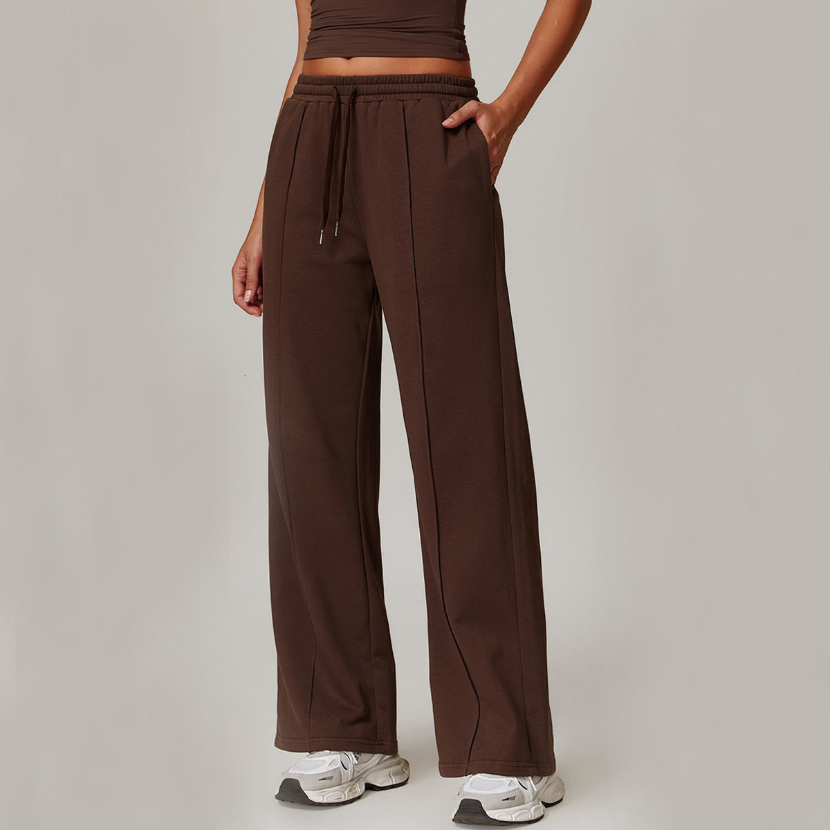 A54 Women Hight Waist Srping Yoga Pant Casual Loose Sweatpants Straight Leg Wide Leg Pants Feeling Slimming Legs Soft Fabric Straight Jogger workout Tight Trousers