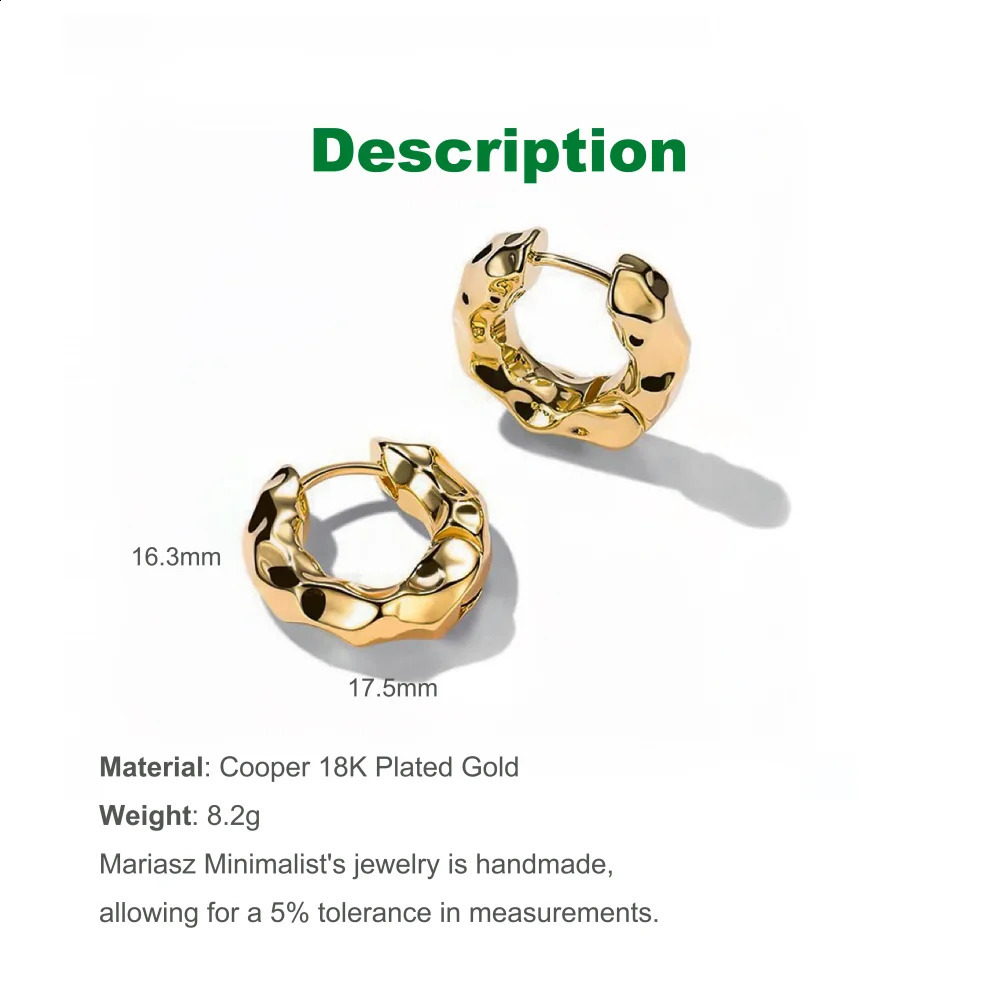 Mariasz Minimalist Sell Trendy Plated Gold Color Circle Earrings for Women Ear Hoop Earring Classic Jewelry 250812