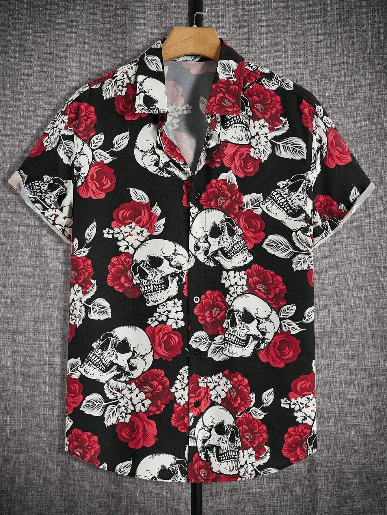 Men Women Casual Ethnic Style Printed shortsleeved Shirts Fashionable Personalized buttondown Tops 250808