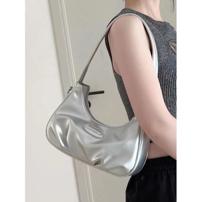 Designer Bag, Niche Texture Silver Women's Bag, 2025 Luxury Bag, New Fashion Handbag, Shoulder Crossbody Bag, Versatile Evening Bag