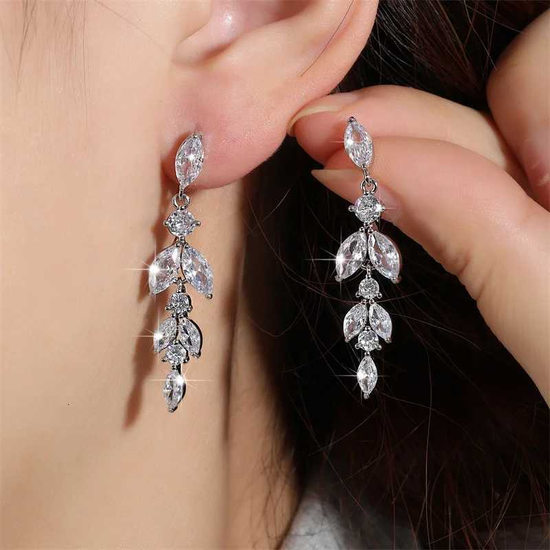 ZAKOL 2023 New Shiny Marquise Zircon Bridal Earrings AAA Cubic Zirconia Charming Design Drop Earring for Women Wedding Y250812