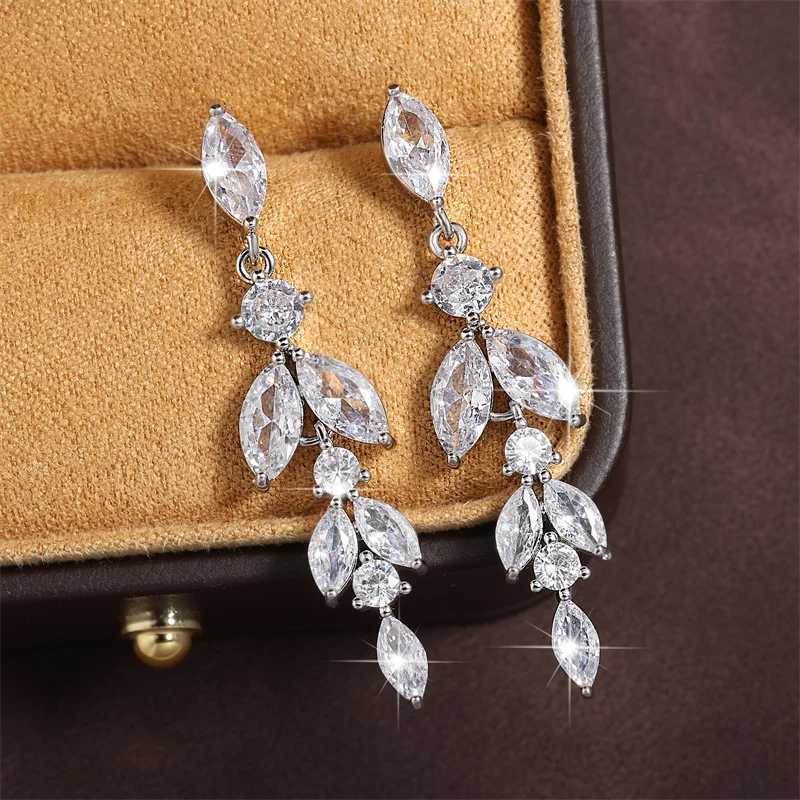 ZAKOL 2023 New Shiny Marquise Zircon Bridal Earrings AAA Cubic Zirconia Charming Design Drop Earring for Women Wedding Y250812