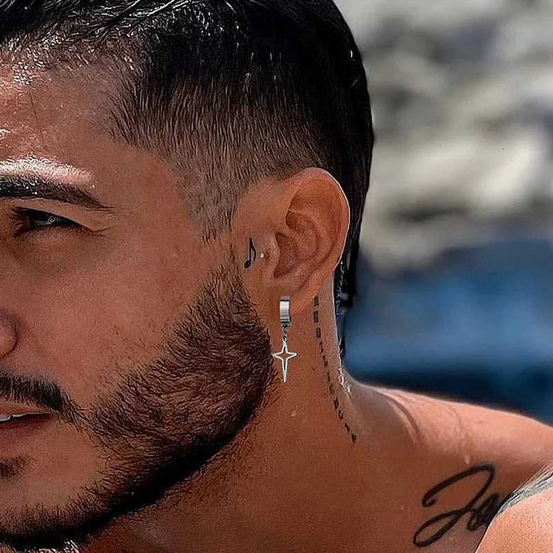 Star HoopStainless Steel Star Earring Polaris Dangle Hoop Earring Stars Charm Earrings For Men Women Jewelry Y250812