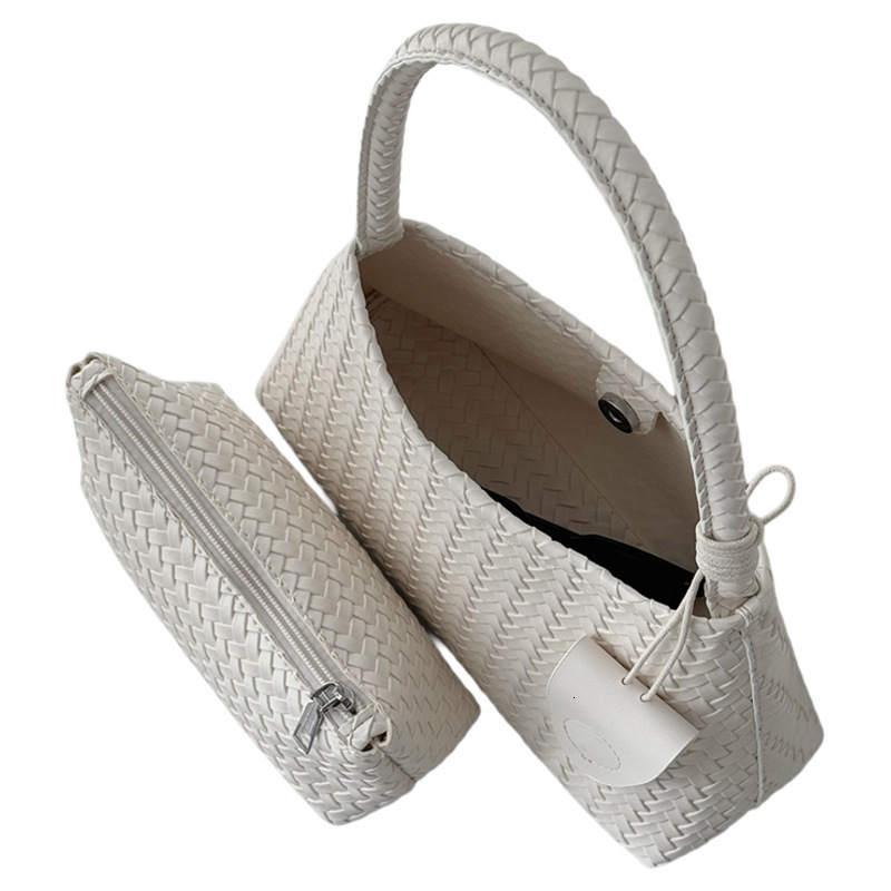 French Niche Woven Pattern Underarm for Women 2025 Elegant Versatile Commuter Glasses Clip Single Shoulder Handbag Mother-Daughter Bag ddmymarket