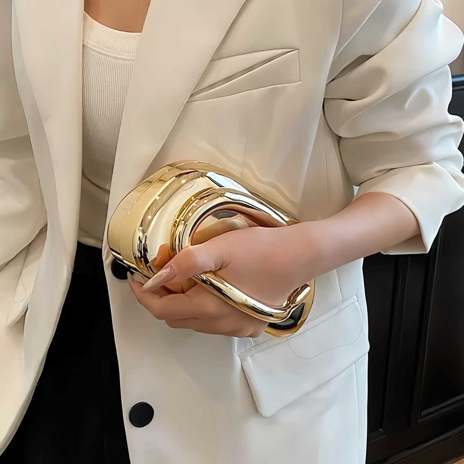 Acrylic Gold Closure Box Clutch Bag Women Evening Wedding Party Cute Purse Bag Handbag Dark Golden Silver 2025 Spring New Ins Y250812