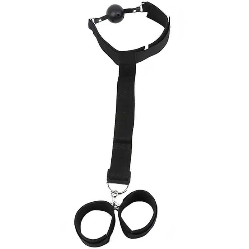Backhand Back Gag Ball Female Slave Tempering Props SM Bondage Handcuffs Flirting Role-Playing Erotic Sex ToysXJ250813