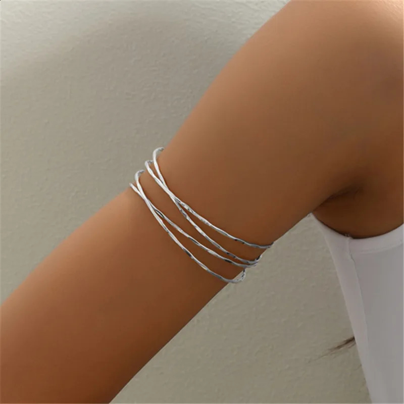 XIALUOKE Simple Metal Lines Multi-layer Winding n Armband Bracelet For Women Europe American Style Personality Jewelry 250812