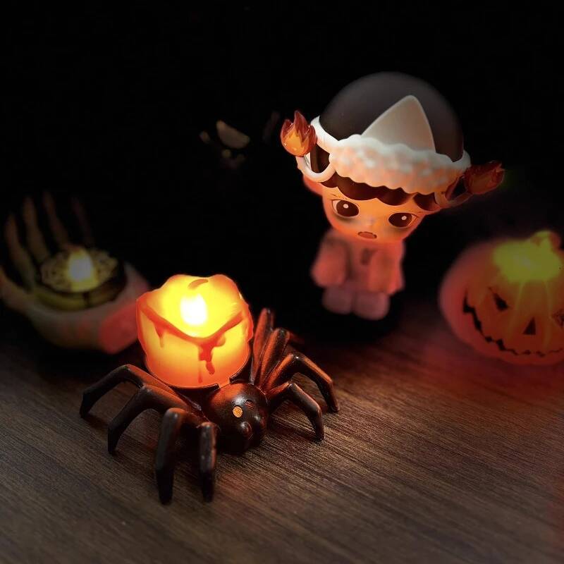 3/2/1PCSHalloween Decorations Spider Candles Night Lights Supplies Decorative Props Haunted House Horror Party Accessories ddmynov