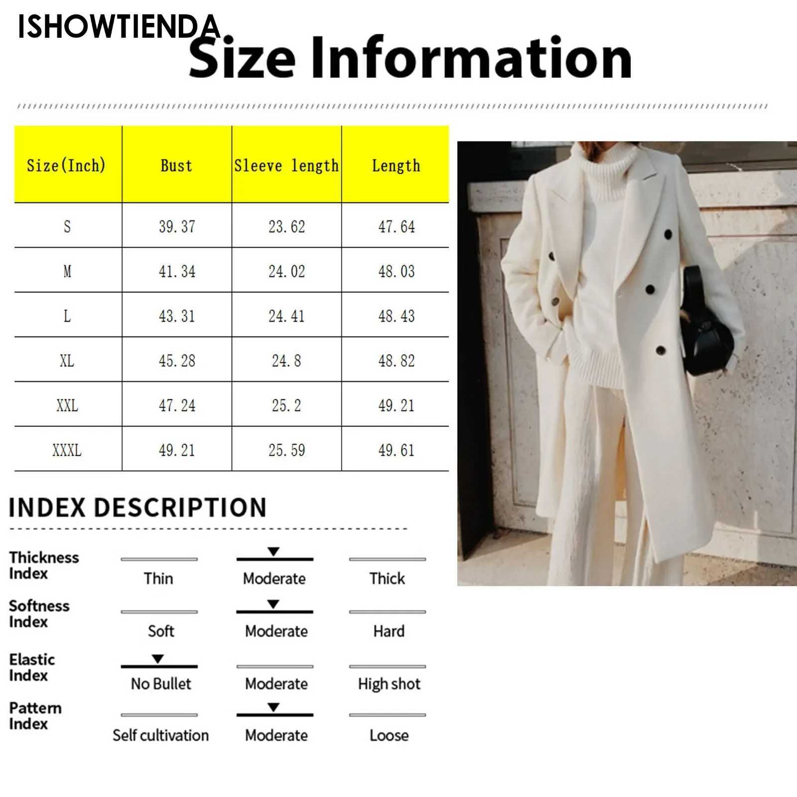 Elegant White Wool Blend Trench Long Coat Women Chic Double Breasted Warm Full Sleeve Coats New Female High Street Outerwear Z250813