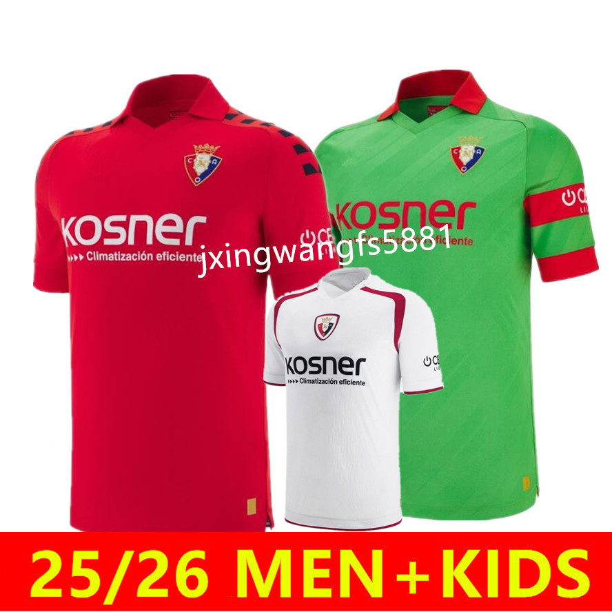 25 26 OSASUNA soccer jersey DAVID GARCiA CHIMY aVILA CAMISETA EQUIPACIoN ADULTO 2025 2026 TORRES MONCAYOLA MANU SANCHEZ Men home away third Football shirt Kids kit