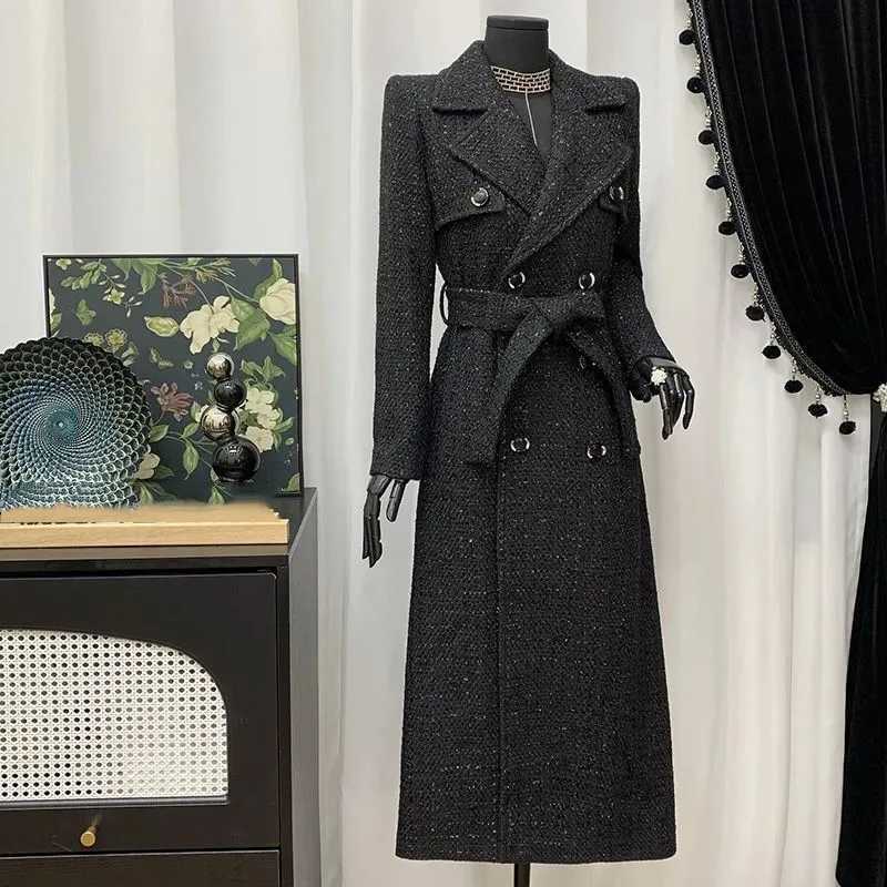 Female Overcoat Autumn Winter Fashion Womens Woolen Coat 2025 New Temperament Solid Color High-Quality Womens Woolen Coat H228 Z250813