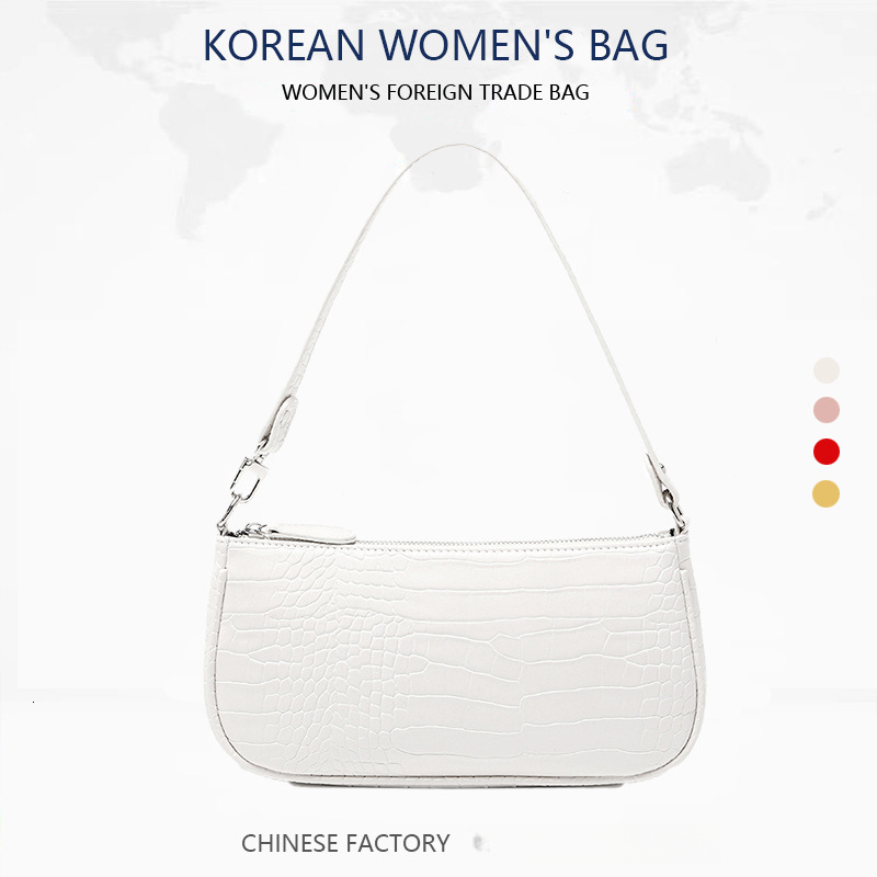 designer bag French Fashion Underarm Bag for Women 2025 Luxury bag New High-End Crocodile Pattern Baguette Bag Retro Large Capacity Handbag