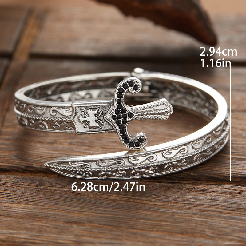 Retro Classic Creative Sword Shaped Bracelets for Men and Women Fashion Personality Exquisite Open Bracelets Party Jewelry Gifts 250812