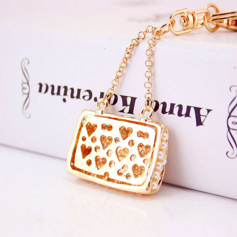 Kuxi Jewelry Women's Pearl Chain Handbag Girlfriend Metal Pendant Keychain Small Gift 264
