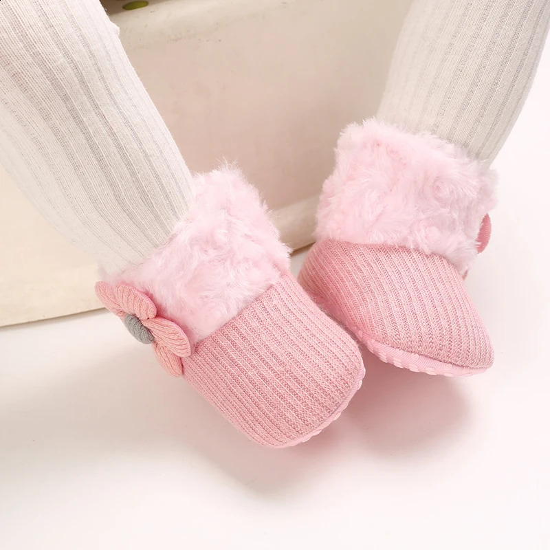born Baby Girls Boys Soft Booties Solid Pompom Snow Boots Infant Toddler Warming Shoes Fashion Comfortable 250812
