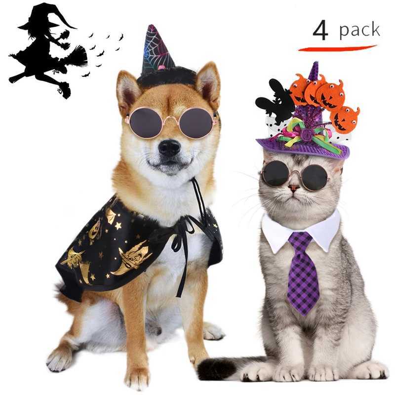 Halloween Pet Dog Scarf Hat Set Pumpkin Skull Pet Dog Bandanas Dogs Cats Funny Festive Set Pet Supplies Party Photography PropsXJ250813