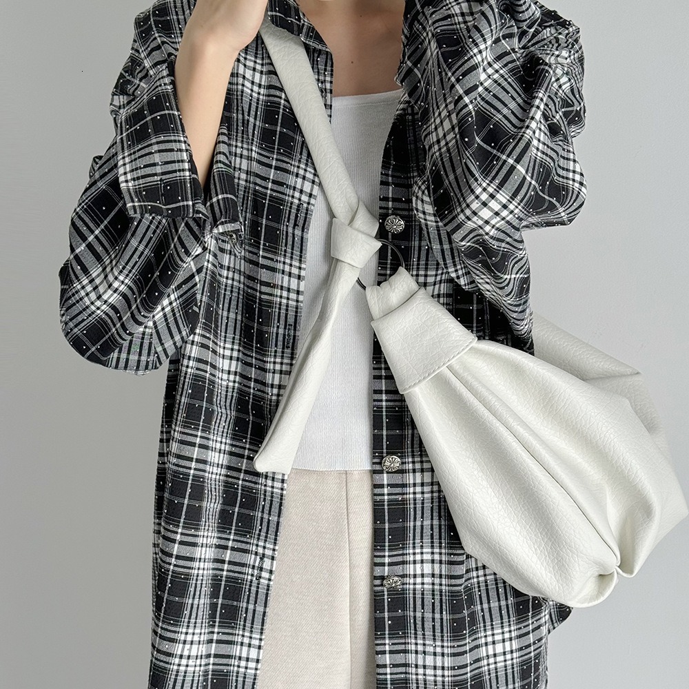 2025 Korean Large Capacity Soft Leather Wrinkled Lazy Style Casual Versatile Single Shoulder Crossbody Dumpling Bag ddmymarket