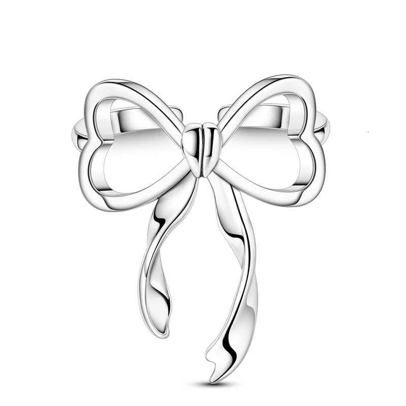925 Sterling Silver Rings Bow Open Ring Wedding Ring Women Engagement Jewelry Anniversary Gifts W250812