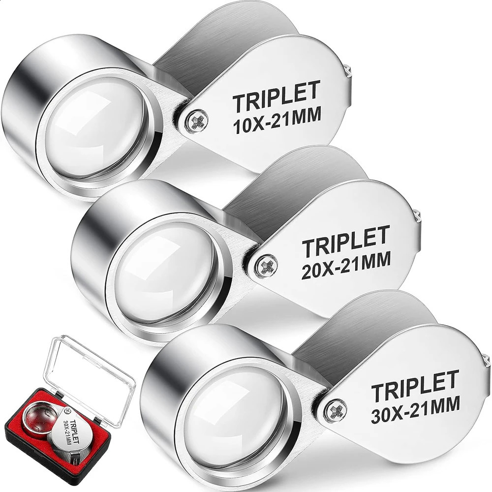 Pocket Jewelry Loupe 10x30x 21mm Jewelers Diamond Eye Magnifying Glass Magnifier Metal Tools For Coins Gems Stamps Watches 250804