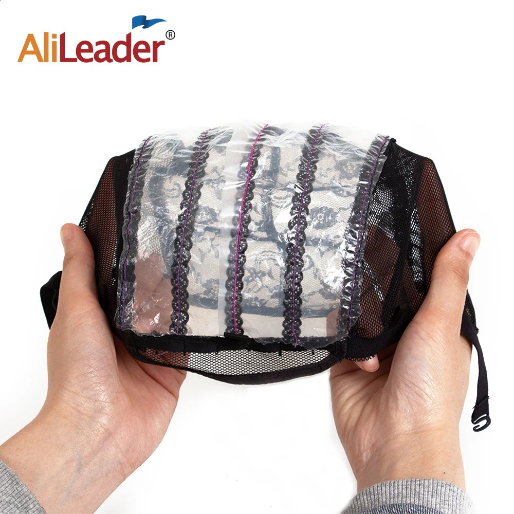 10Pcs Weaving Cap For Making Wig With Adjustable Strap Plastic Wig Cap For Women Black Beige S/M/L Mesh Lace Wig Cap For Diy Wig 250812