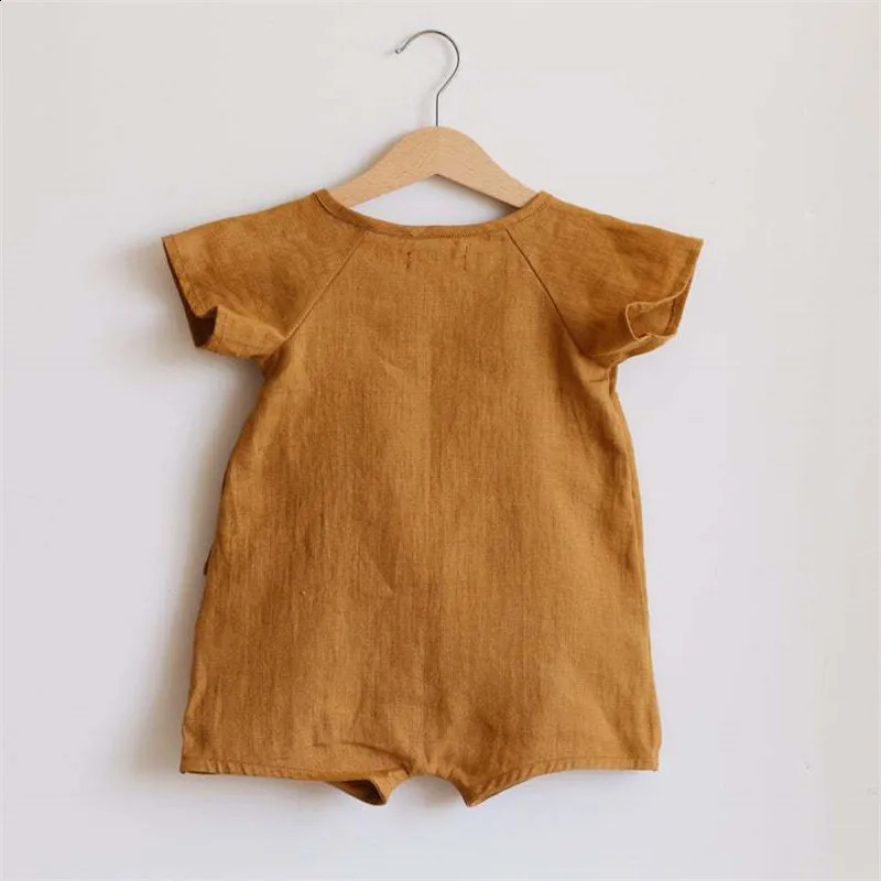 Linen Cotton Baby Boys Rompers Summer Infant Bodysuit Casual born Girls Jumpsuit Toddler Overalls 024m 250812