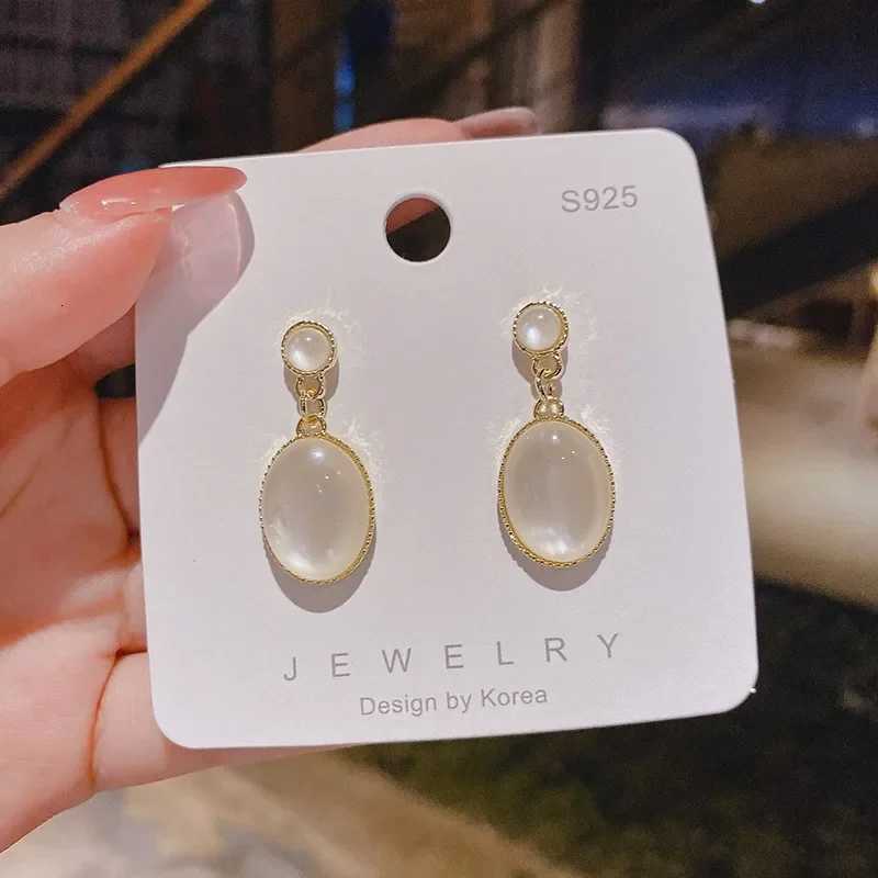 Sweet Opal Water Drop Irregular Round Oval Geometry Dangle Earring for Women Personality Simple Jewelry Christmas Gift Y250812