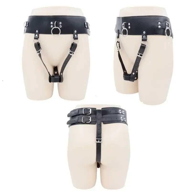 BDSM Leather AV Wand Vibrator Holder Harness for Women Forced Orgasm Sex Suit Lingerie Bondage Restraints Chastity Belt Adult Games W250813