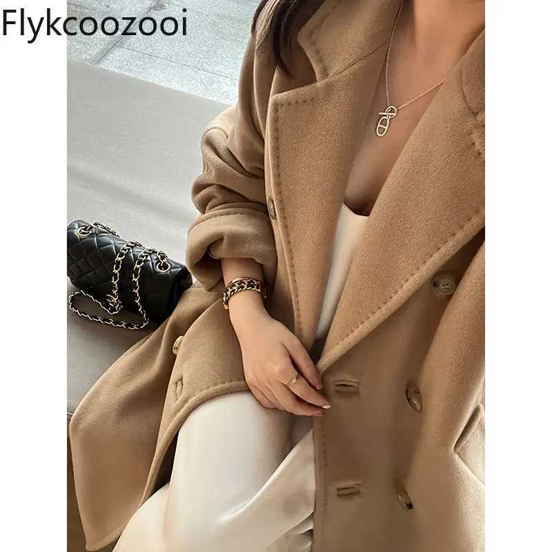 2024 Popular Autumn and Winter Long Double-sided Woolen Coat Female High-grade Foreign Popular Tweed Winter Jacket Women Z250813