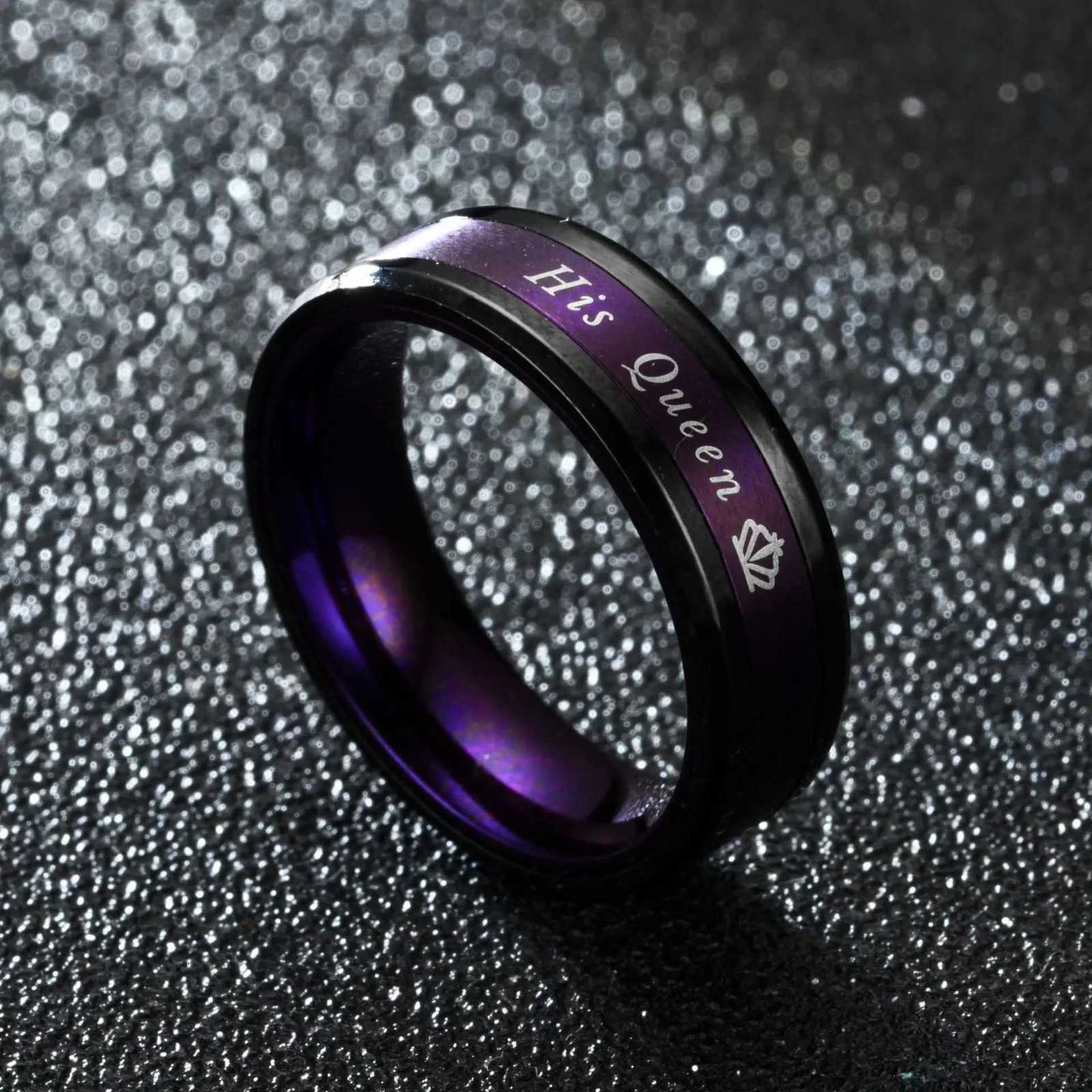 New Couple Rings Her King His Queen Stainless Steel for Women Men Crown Romantic Anniversary Wedding Bands Ring Jewelry Gifts W250812