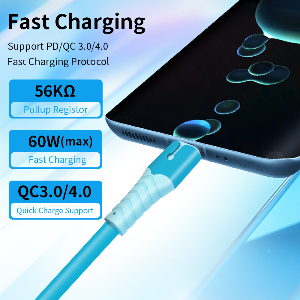 Rapidly Charge Devices via Reliable High Capacity 60-Watt USB Type-C Connection Wire