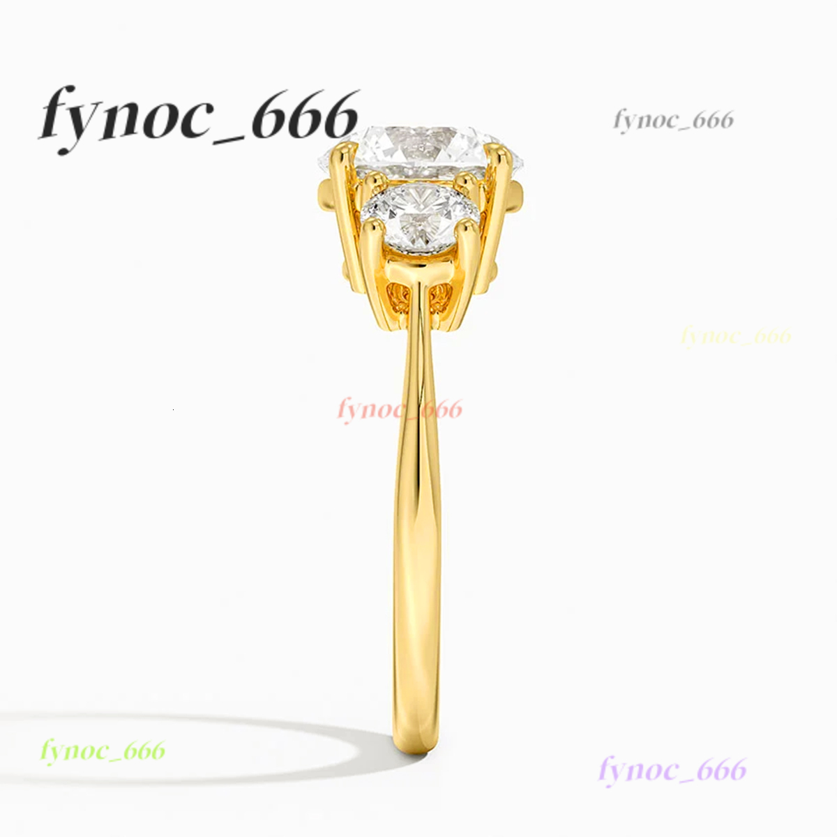 Fine Jewelry Manufacturer Women Valentines Day Gift Classic 4 Prong 3 Stone Moissanite Hollow 14K Gold Ring