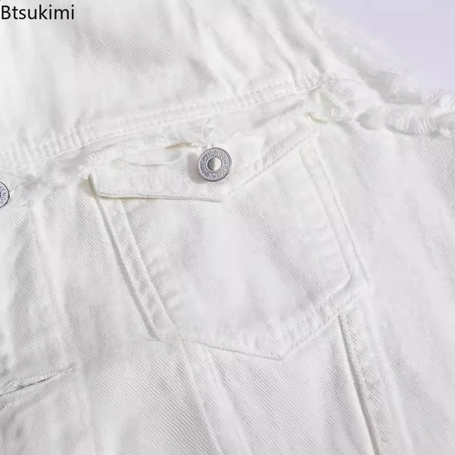 2025 Mens Fashion Sleeveless Denim Vest Spring Autumn Casual Solid Cowboy Jacket Slim Fit Singlebreasted Streetwear Jeans 250805