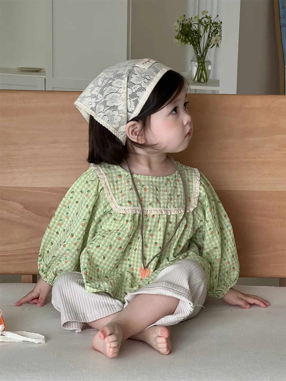 Autumn Baby Long Sleeve Loose Shirts Cotton Girls Cute Sweet Print Blouse Toddler Casual Plaid Tops Infant Clothes 250812