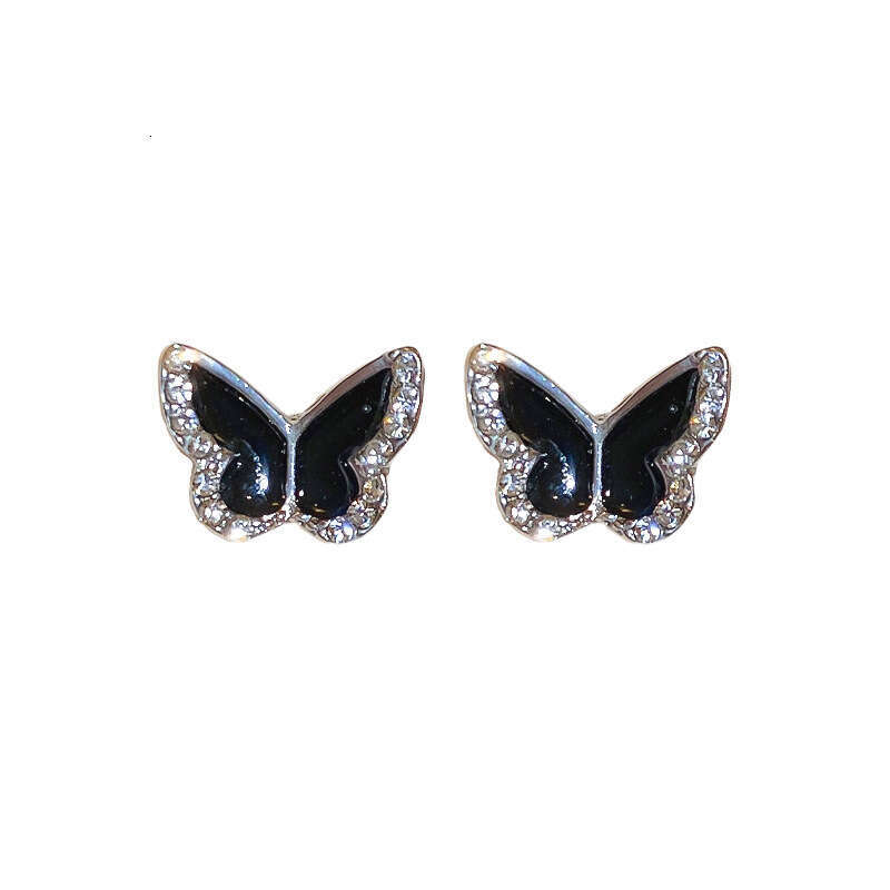 DHcollections Sier Needle French Light Dia Butterfly Niche Simple Versatile Commuting Elegant High-end Earrings for Women