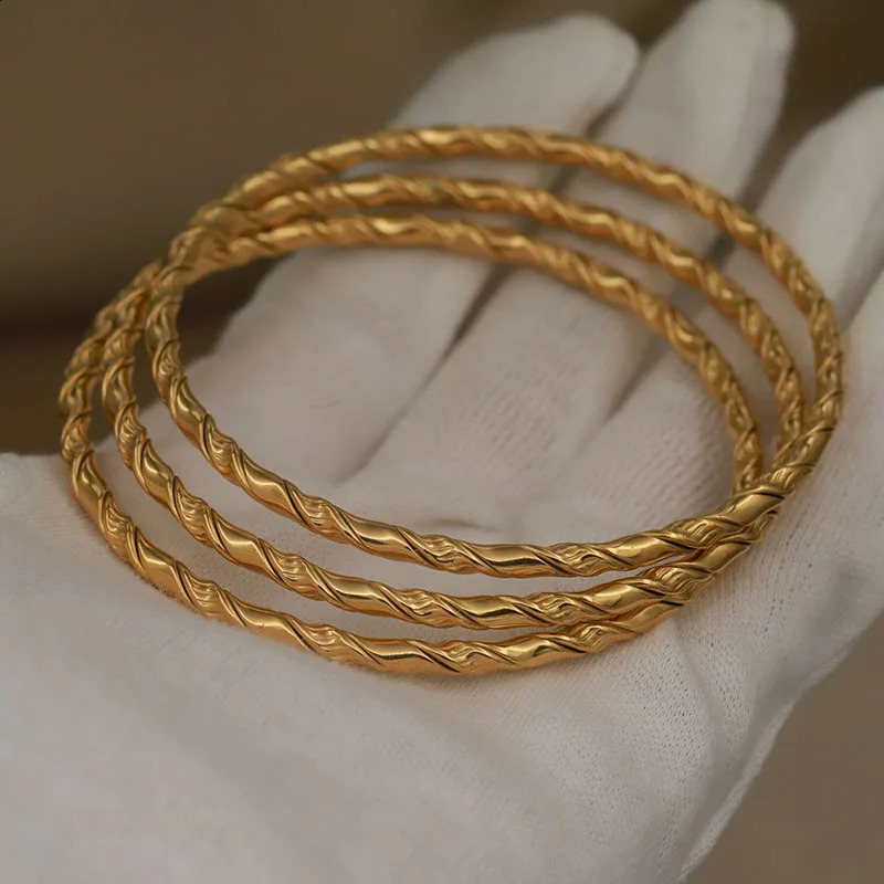 316L Classic Stainless Steel Twist Metal Multilayer Bracelet for Women Elegant Bangles Rust-proof Bangle Wrist Jewelry 250812