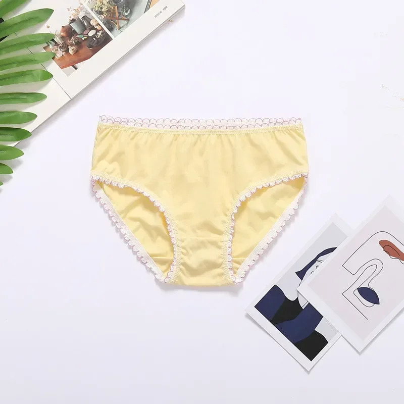 6PcsLot Random Color Girls Solid Briefs Panties Kids Underwear Cotton 112years 250812