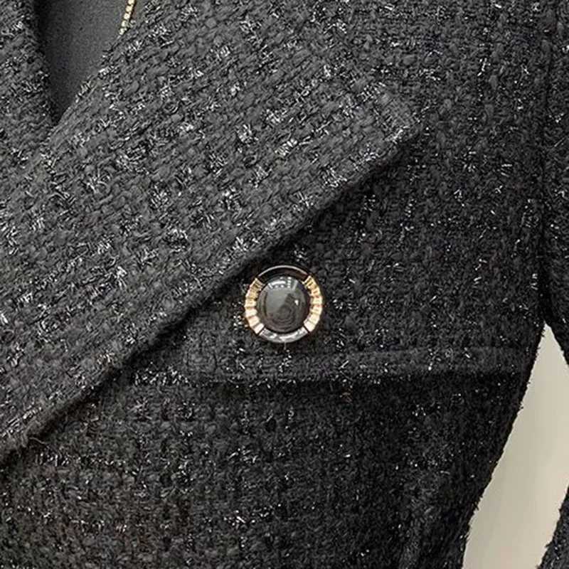 Female Overcoat Autumn Winter Fashion Womens Woolen Coat 2025 New Temperament Solid Color High-Quality Womens Woolen Coat H228 Z250813