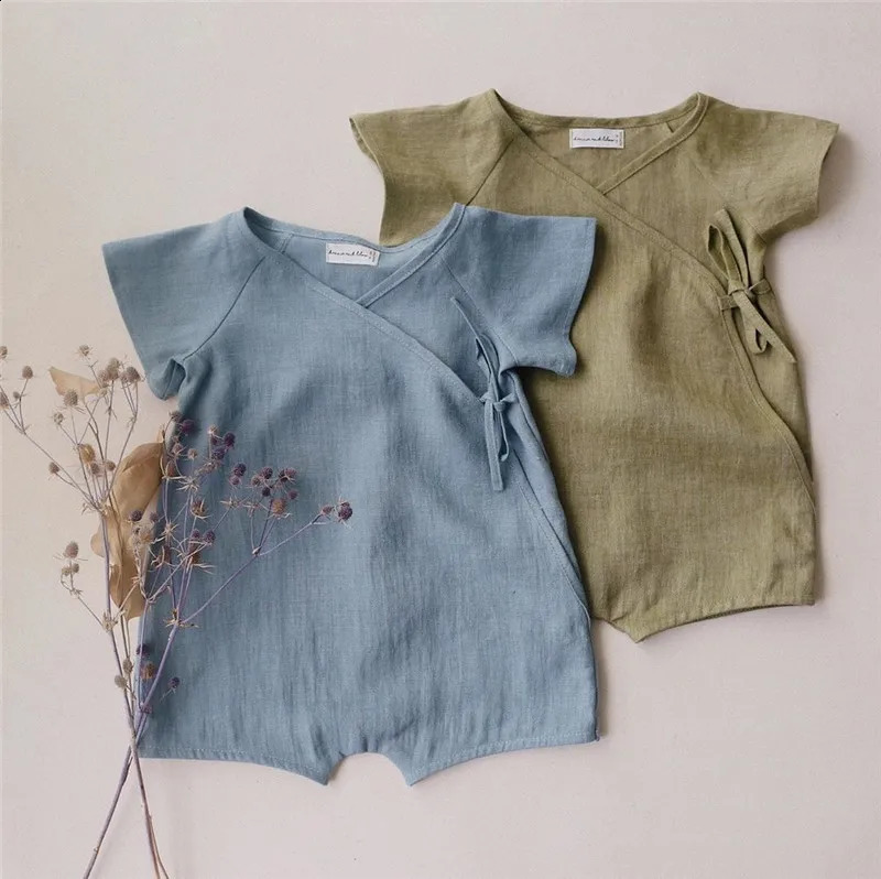 Linen Cotton Baby Boys Rompers Summer Infant Bodysuit Casual born Girls Jumpsuit Toddler Overalls 024m 250812