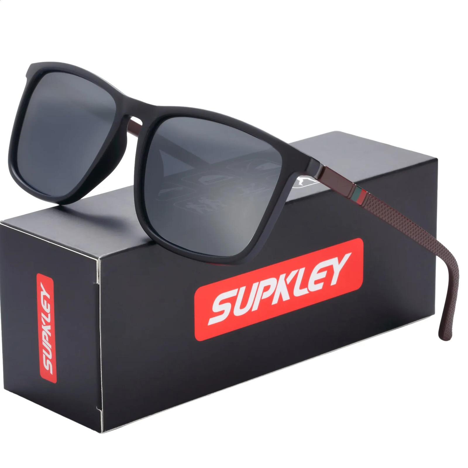SUPKLEY Sports Sunglasses for Men Polarized Comfortable Wear Square Sun Glasses Male Light Weight Eyewear Accessory with Origina 250804