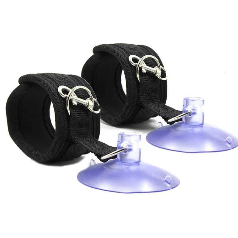 Sex Hand Cuffs Ankle BDSM Bondage Restraint with Suction Cup Bundle Bathroom Binding Slave Sex Games Exotic Handcuffs Wrist Belt XJ250813
