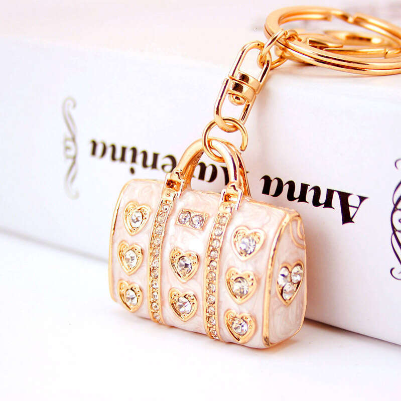 Creative Oil Drop Inlaid Dia Craft Cute Women's Handbag Car Keychain Metal Pendant Small Gift 644