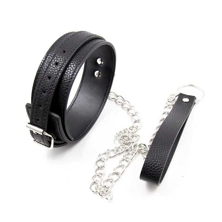Adjustable Restraints PU Leather Handcuffs Wrist Ankle Cuffs Bondage Slave Neck Collar Hanging Buckle Link BDSM Sex Toys Couples XJ250813