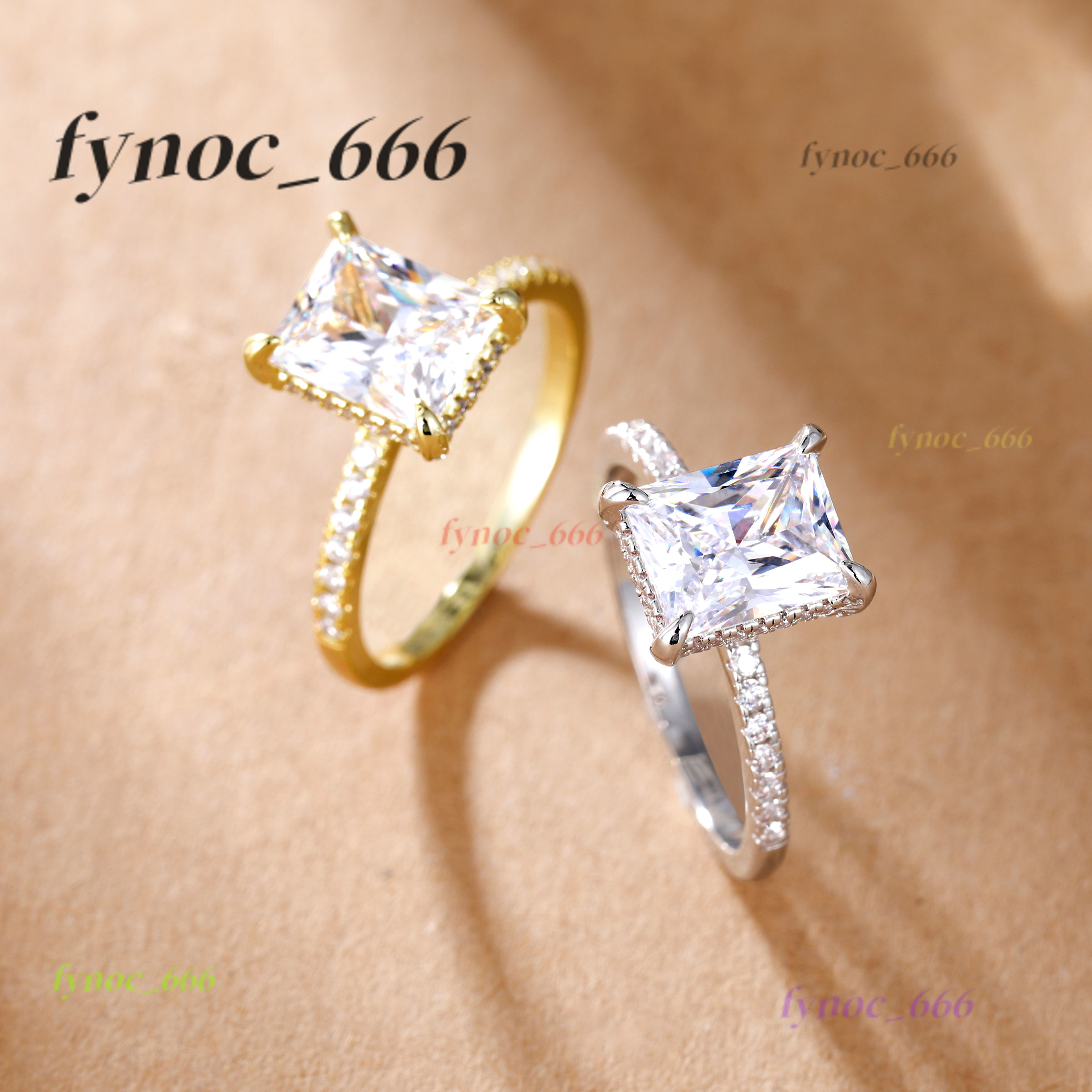 4CT Copper Ring Women Radiant Cut Cubic Moissanite Engagement Wedding Band Moissanite Promise Anniversary Ring