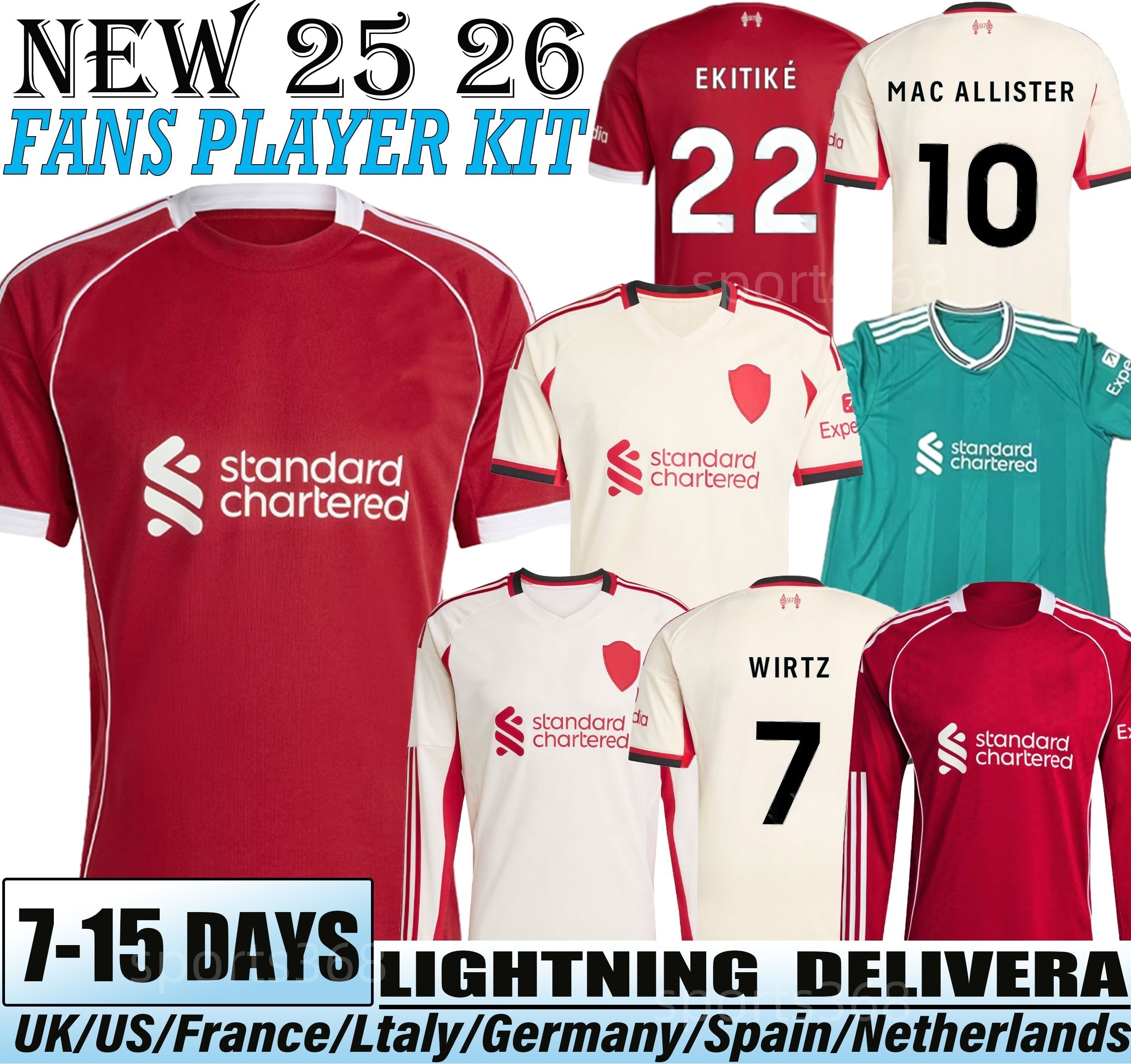 2025 2026 LFC Wirtz SALAH jersey Ekitike 24-25 MAC ALLISTER Kerkez GAKPO DARWIN SZOBOSZLAI Jeremie Frimpong Long sleeves soccer jerseys Mens Kids Kit sock Full sets