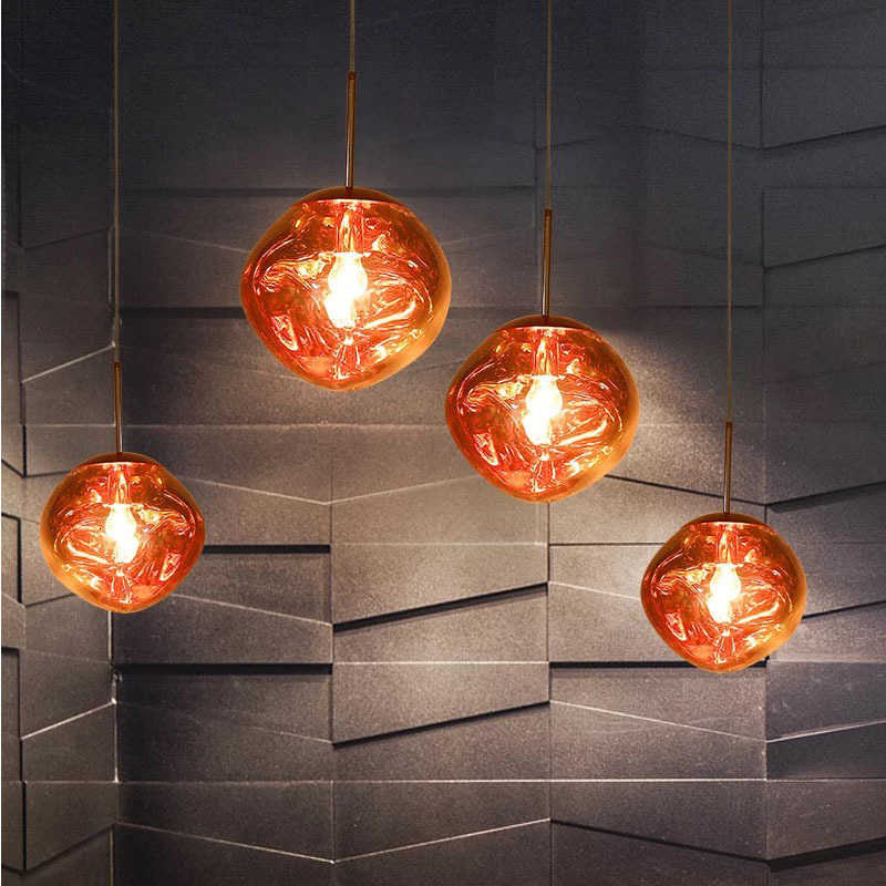 Nordic modern restaurant bar counter bar simple pendant lamp exhibition hall coffee shop dining room creative glass lamp lava pendant lamp X250813