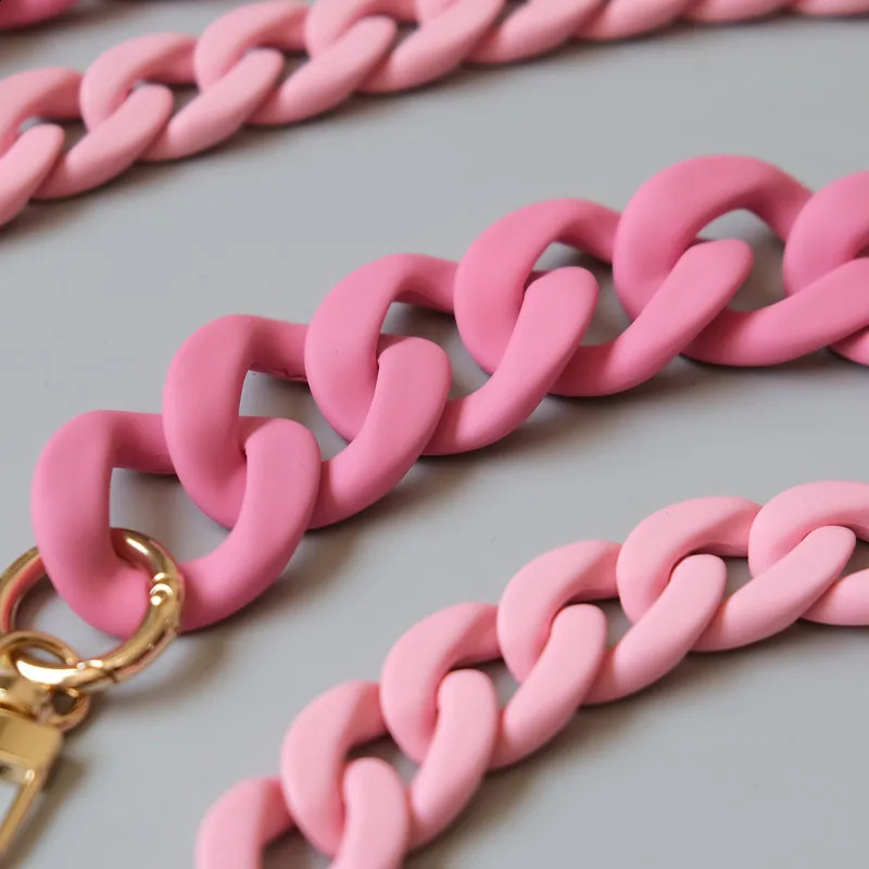 Fashion Woman Handbag Accessory Chains Matte Cute Candy Pink Resin Chain Frosted Strap Women Clutch Shoulder Purse Chain 250812