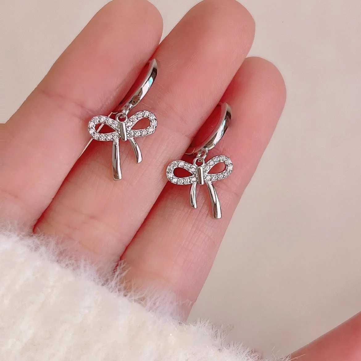Elegant Rose Gold Color Bowknot Drop Earrings For Women Girl Sweet Fashion New Jewelry Lady Gift Party Y250812