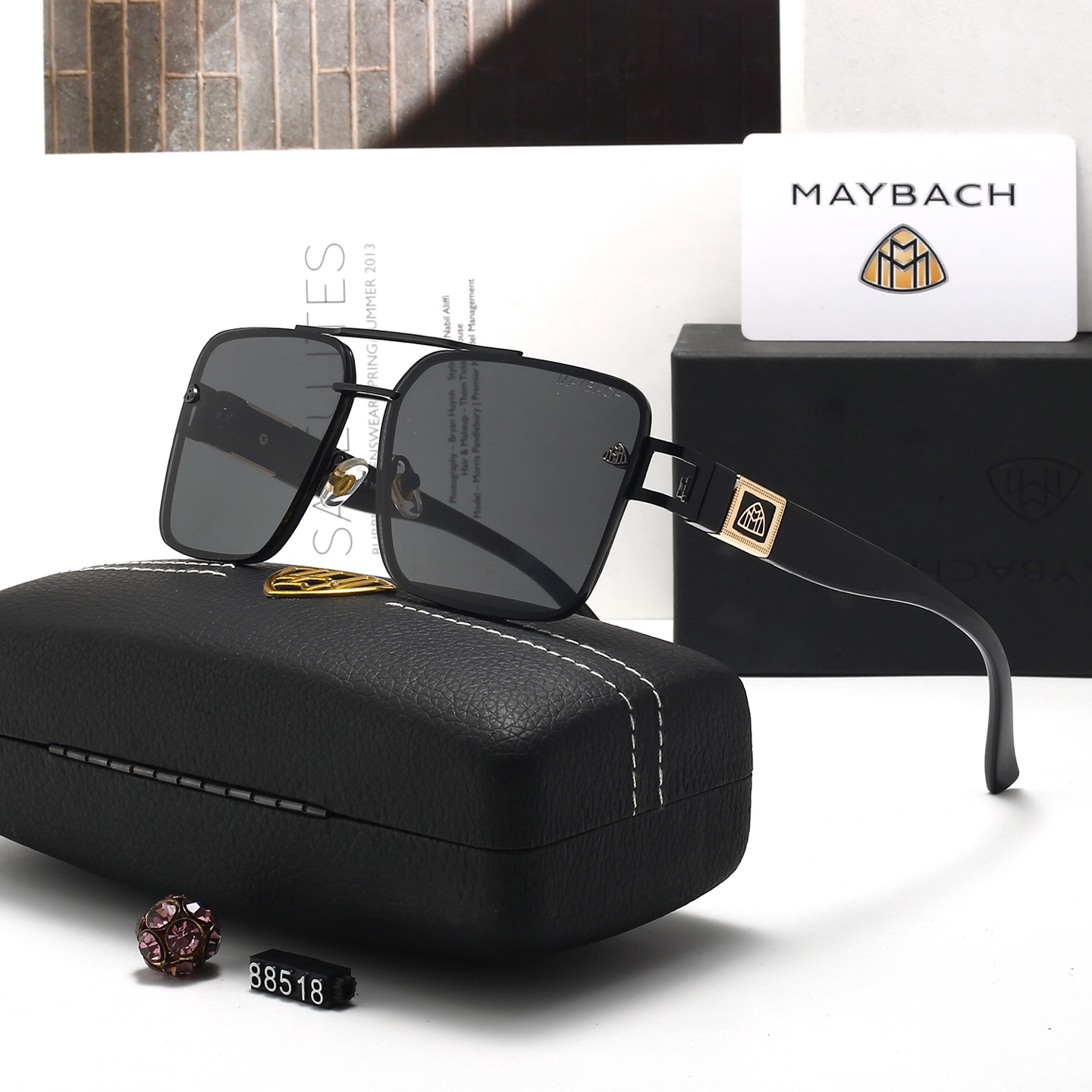 Maybach Gold sunglasses luxury designer glasses high quality square frame men's sunglasses with glasses case