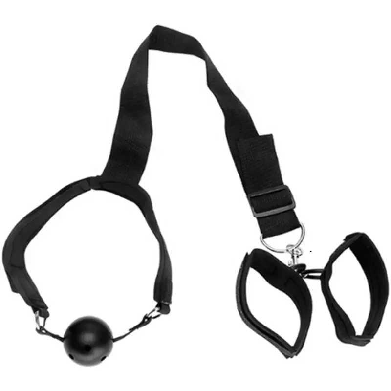Backhand Back Gag Ball Female Slave Tempering Props SM Bondage Handcuffs Flirting Role-Playing Erotic Sex ToysXJ250813