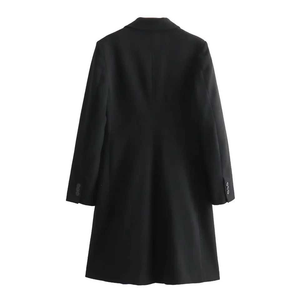 2024 British Style Two Button Mid Length Suit Collar Woolen Coat Available in Plus Size for Autumn and Winter Womens Wear Z250813